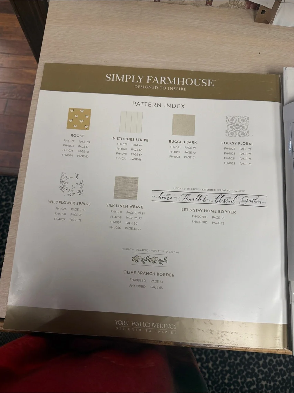 Simply Farmhouse Wallcoverings Sample Book - Cream and Black